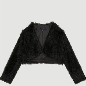 NWOT Karen Millen Woven Tassel Crop Jacket
